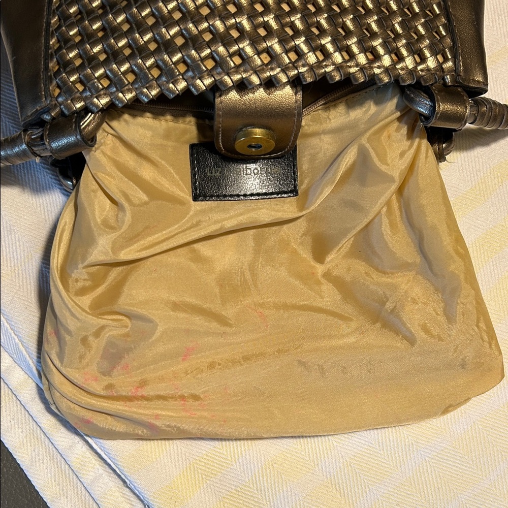 Liz Claiborne Woven Metallic Bronze colored Shoulder Bag Y2K - Picture 4 of 15